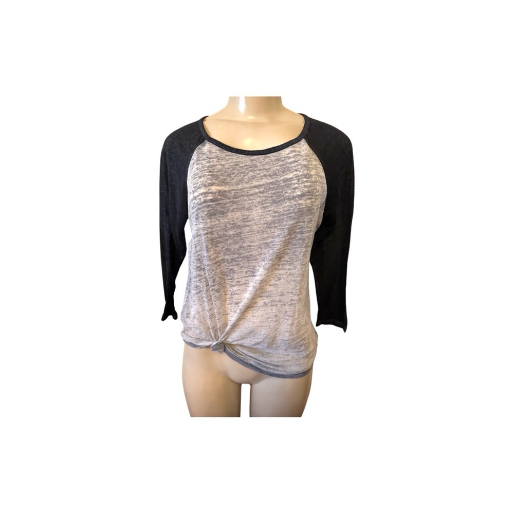 Popular Basics Burnout Baseball Tee Large
